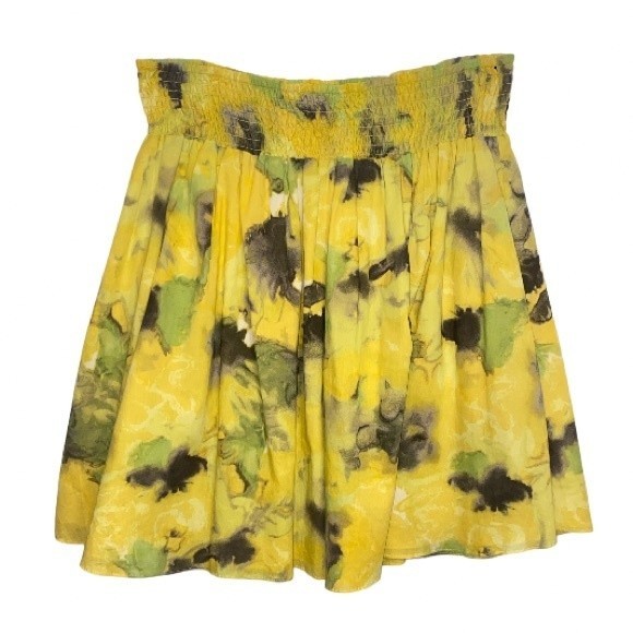 New York & Co. Mini Skirt Tie Dye Wide Smocked Elastic Waist Flared Skirt size L - Picture 9 of 10